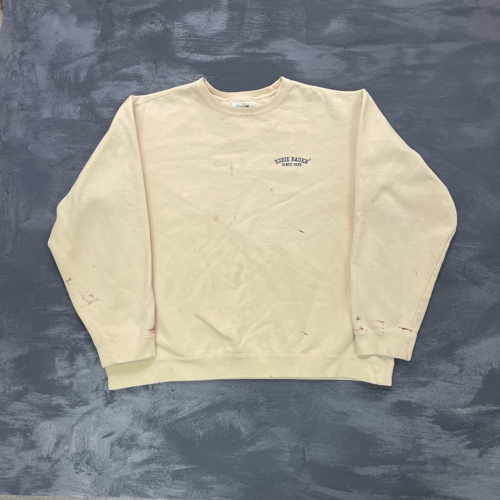 Vintage Eddie bauer blank sweatshirt mens Large beige 1990s